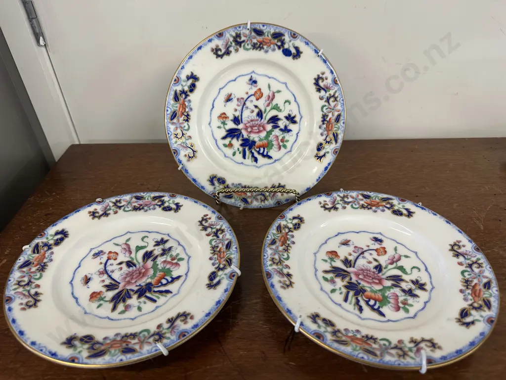 Set Of Three Antique Grainger & Lee Worcester Plates Dia20cm. Image 1++