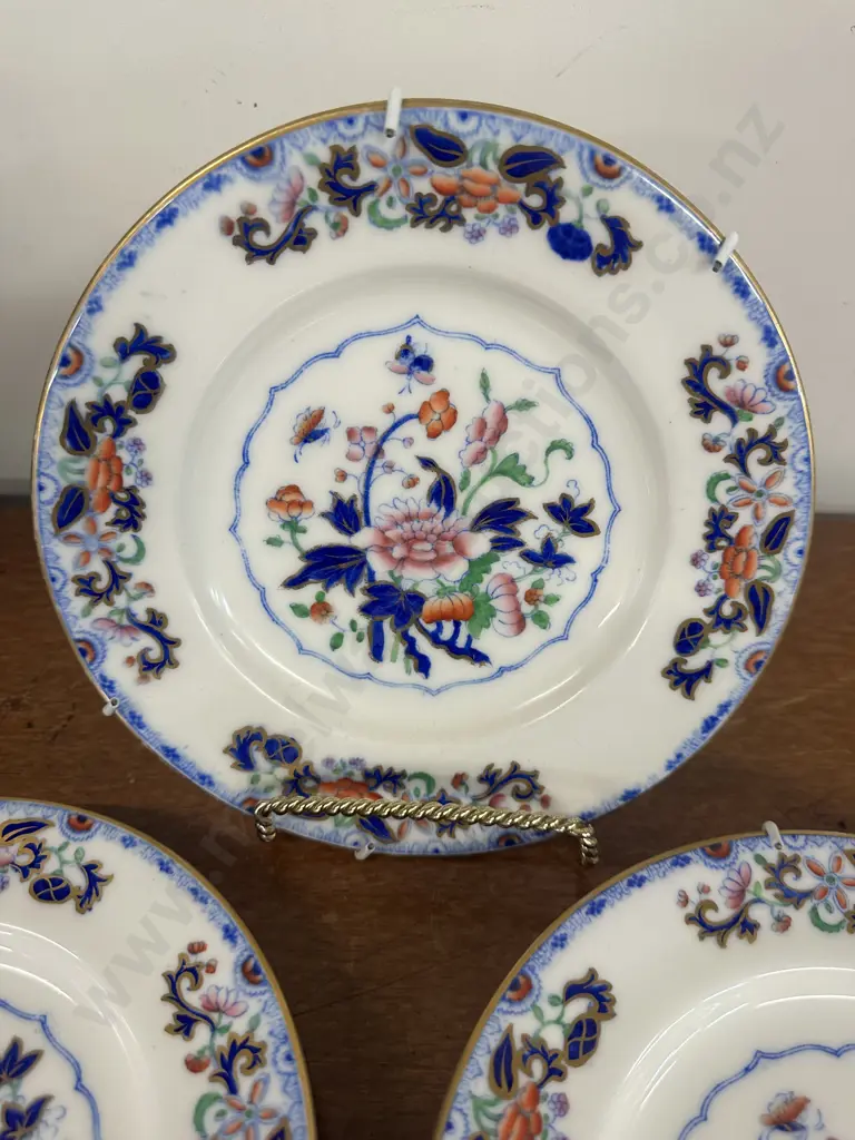 Set Of Three Antique Grainger & Lee Worcester Plates Dia20cm. Image 1++