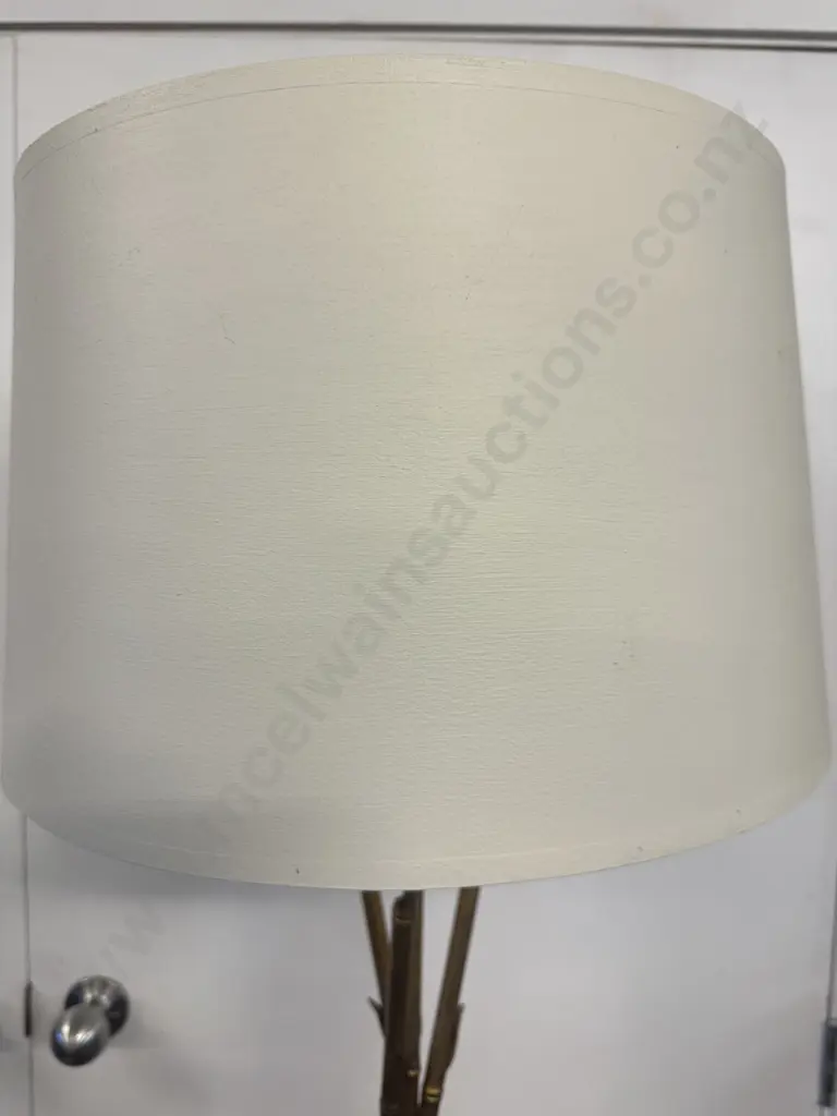 Porta Romana Table Lamp With Bamboo Tripod Base, Burnished Copper. H89cm Image 1++