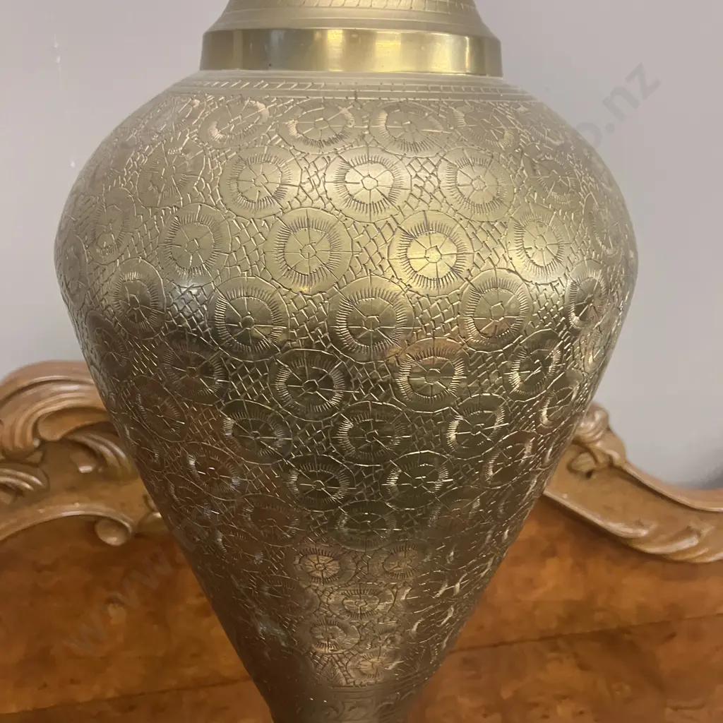 Tall 74cm Vintage Ornate Solid Brass Vase Image 1++