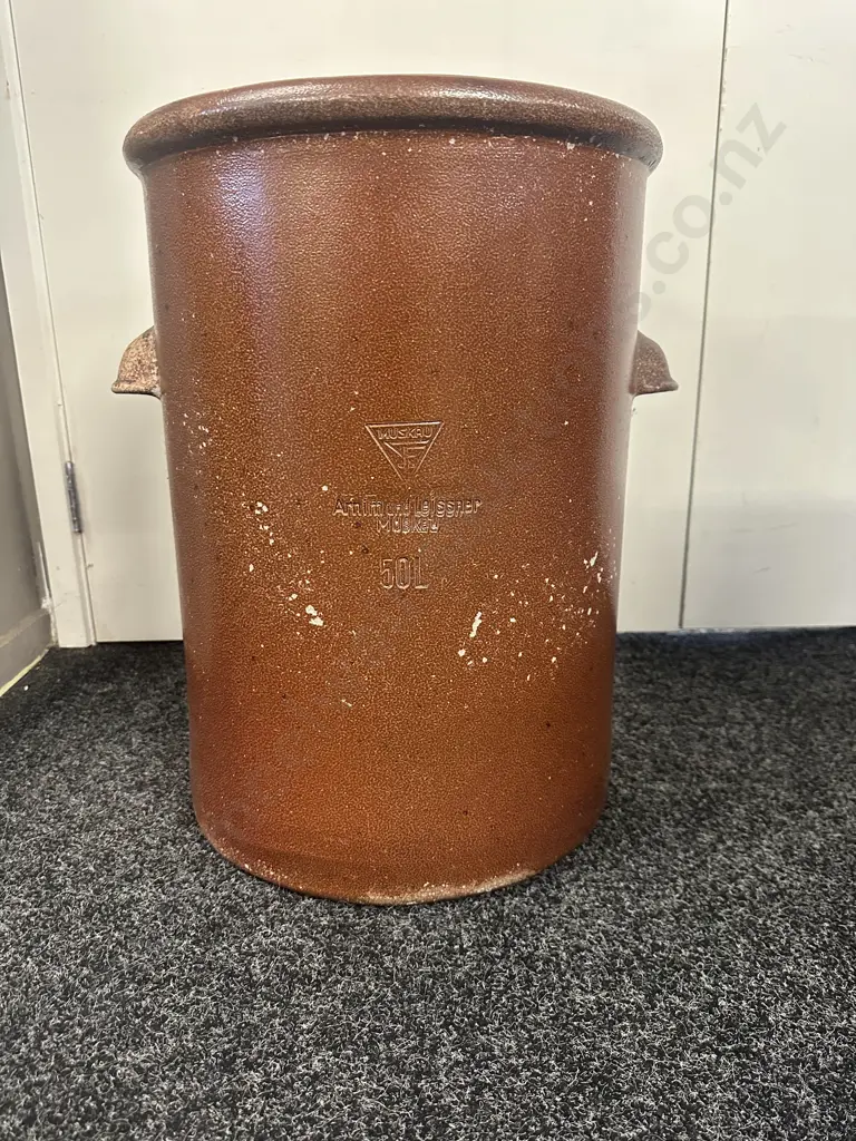 Antique Large German Muskau Armin-Und-Leissnaer 50 Litre Stoneware Pot H57,Dia41cm. Image 1++