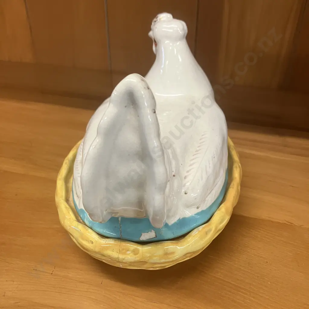 Antique 19th Century Staffordshire Hen On Nest Covered Tureen. 15 x 20cm (As Found) Image 1++