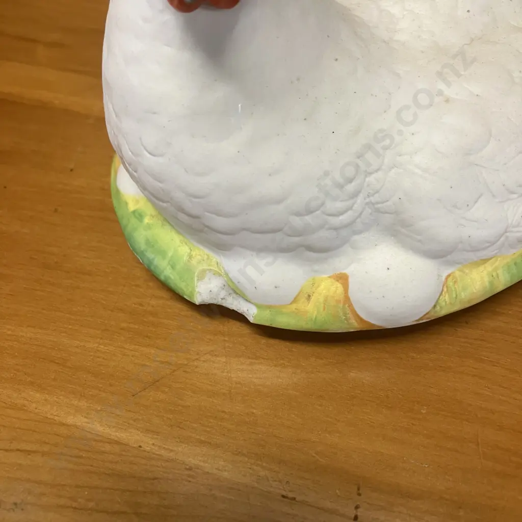 Antique 19th Century Staffordshire Bisque Porcelain Hen On Nest  Covered Tureen. 16 x 19cm (As Found) Image 1++