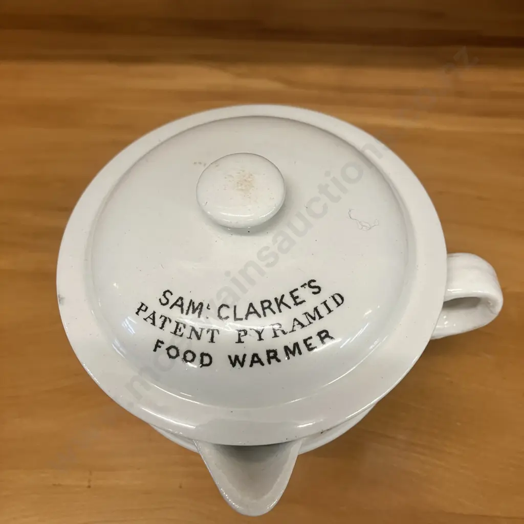 Antique 1860s - 1880s Samuel Clarke's 'Pyramid' Food Warmer Porcelain Pot With Lid. Regd. No.91241 Image 1++