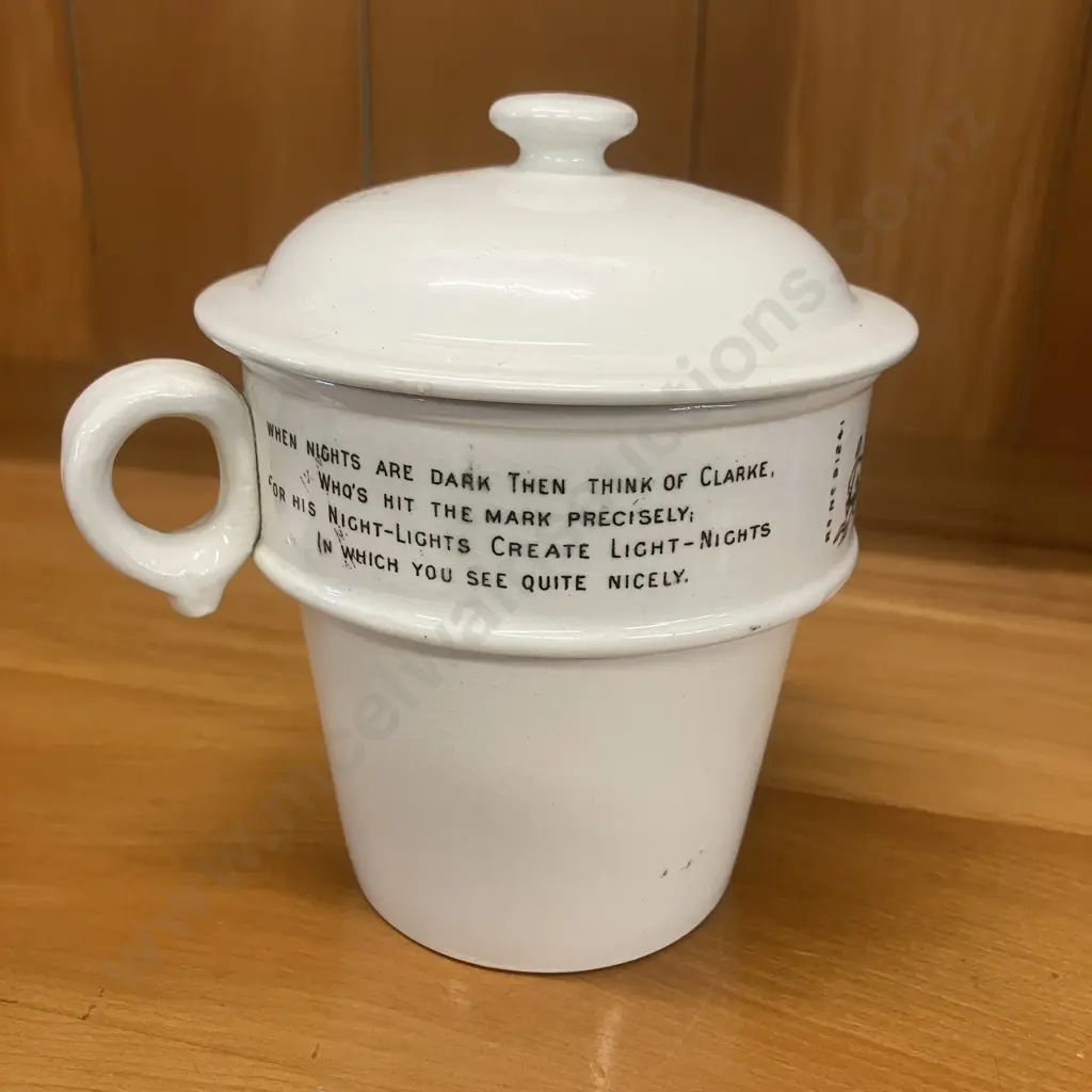 Antique 1860s - 1880s Samuel Clarke's 'Pyramid' Food Warmer Porcelain Pot With Lid. Regd. No.91241 Image 1++