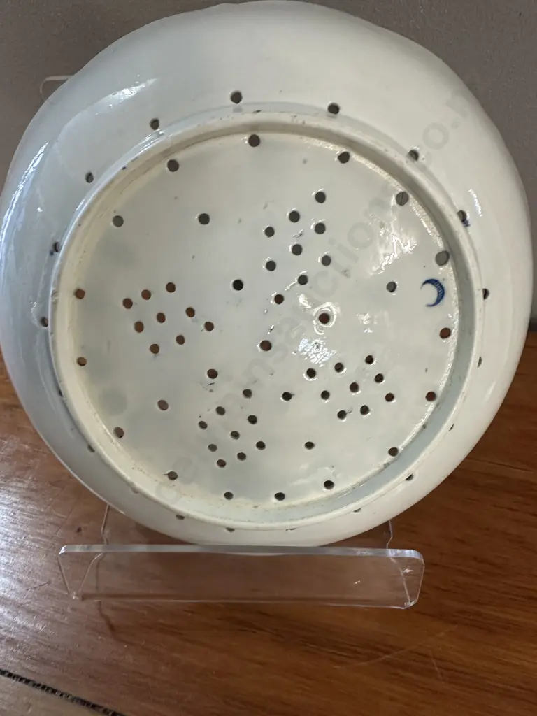 Rare Antique Worcester Porcelain Pine Cone Strawberry / Cress Straining Dish. 19cm Image 1++