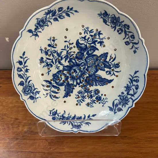 Rare Antique Worcester Porcelain Pine Cone Strawberry / Cress Straining Dish. 19cm