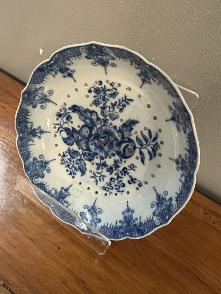 Rare Antique Worcester Porcelain Pine Cone Strawberry / Cress Straining Dish. 19cm Image 1++