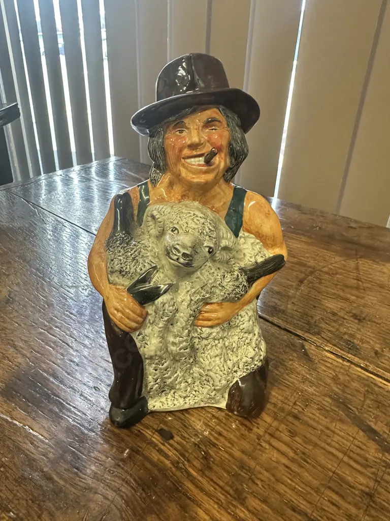 Staffordshire Roy Kirkam 'Shearer' Hand Painted Toby Jug H20cm. Image 1++