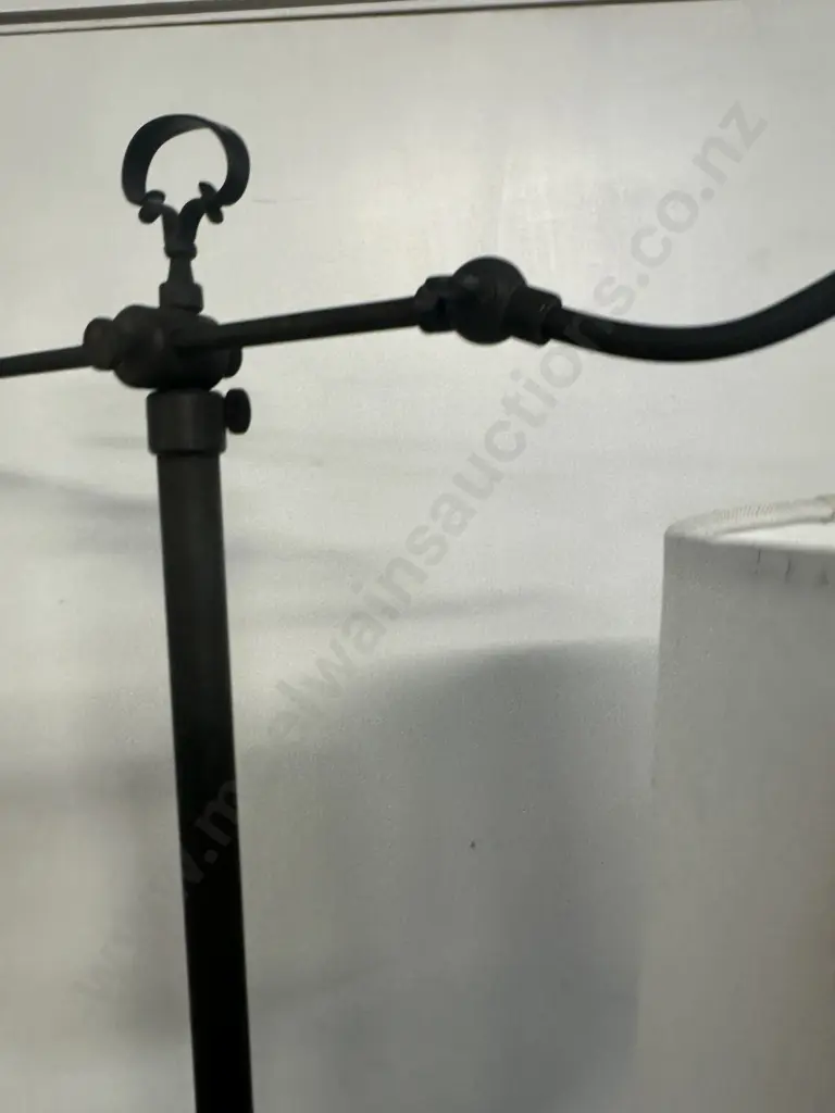 Floor Lamp With Cream Shade & Three Adjustments (as found no wiring) Image 1++