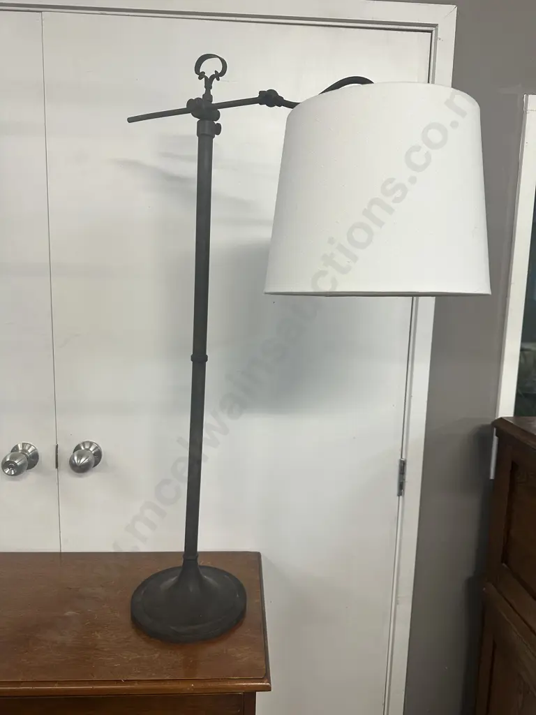Floor Lamp With Cream Shade & Three Adjustments (as found no wiring) Image 1++