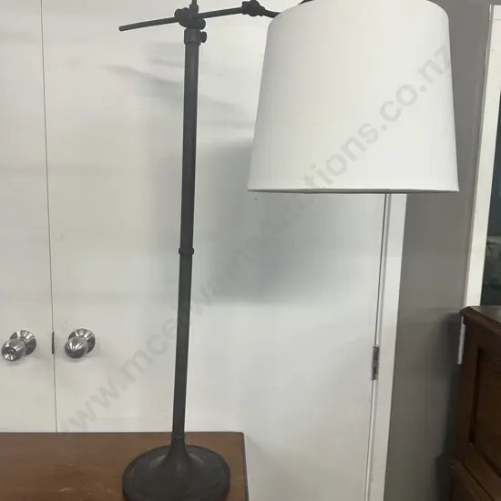 Floor Lamp With Cream Shade & Three Adjustments (as found no wiring)