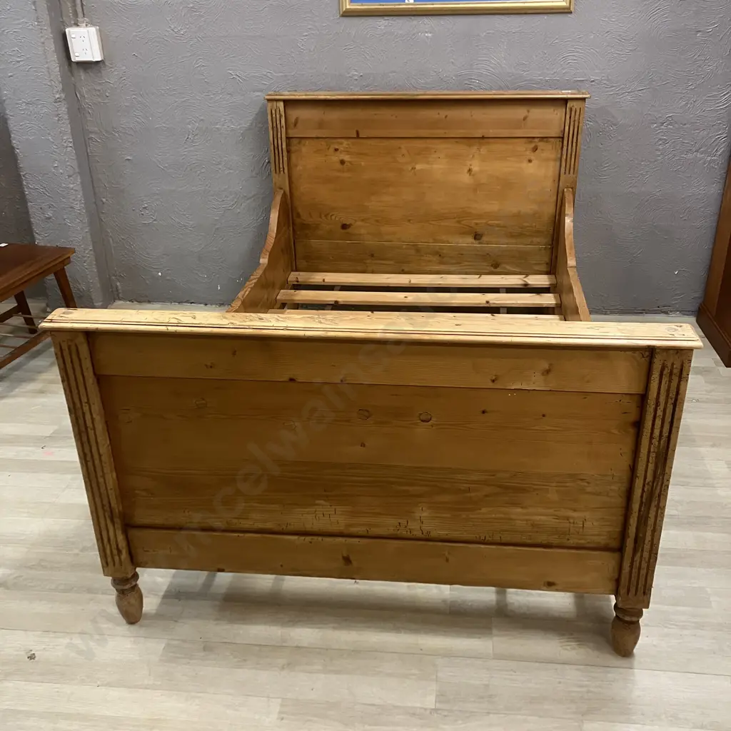 Antique Victorian Pine Bed Image 1++