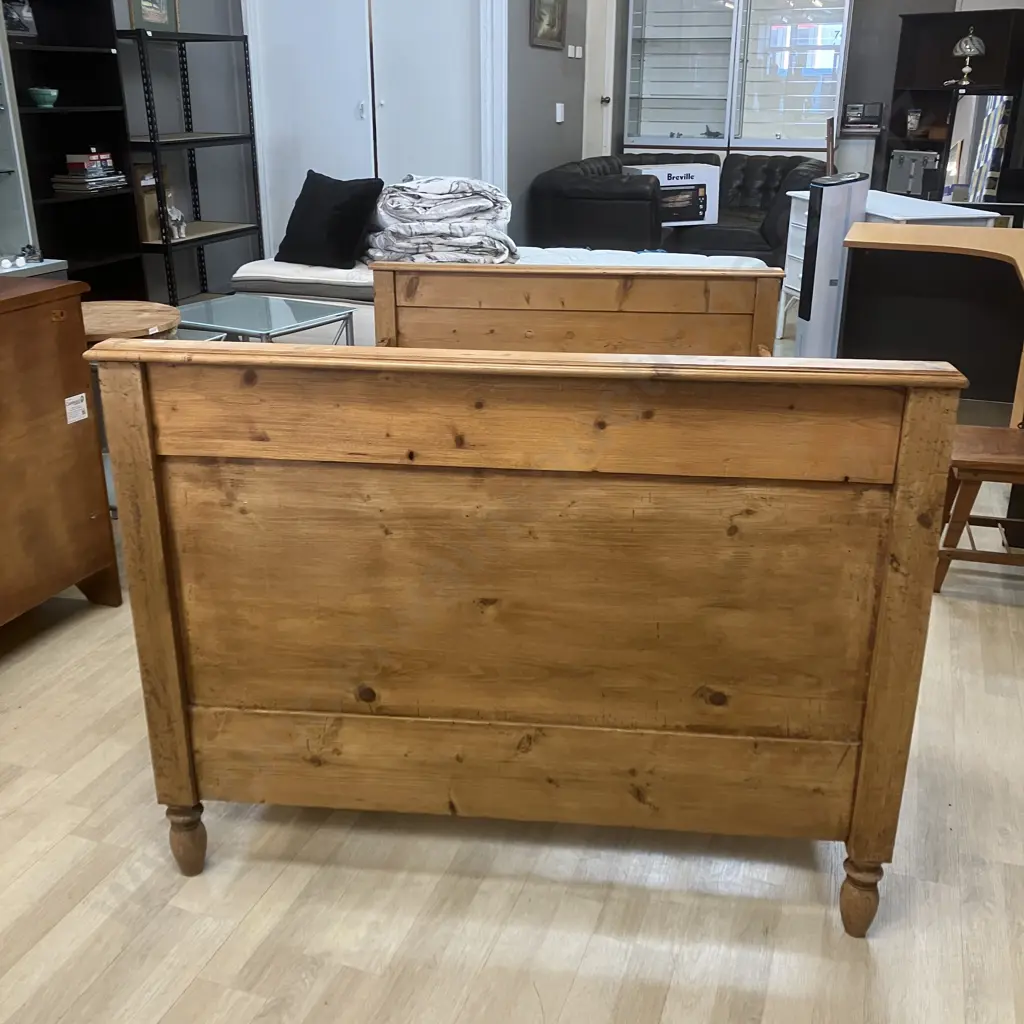 Antique Victorian Pine Bed Image 1++