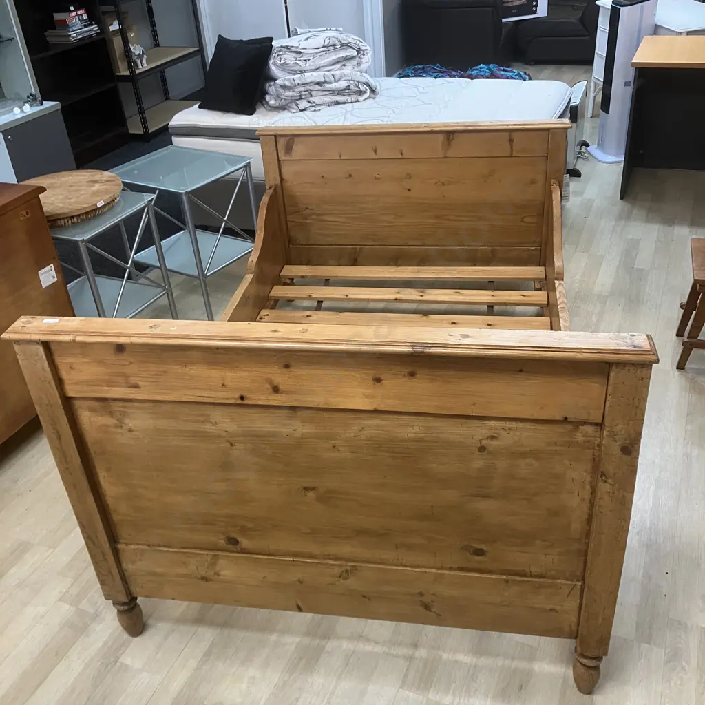 Antique Victorian Pine Bed Image 1++