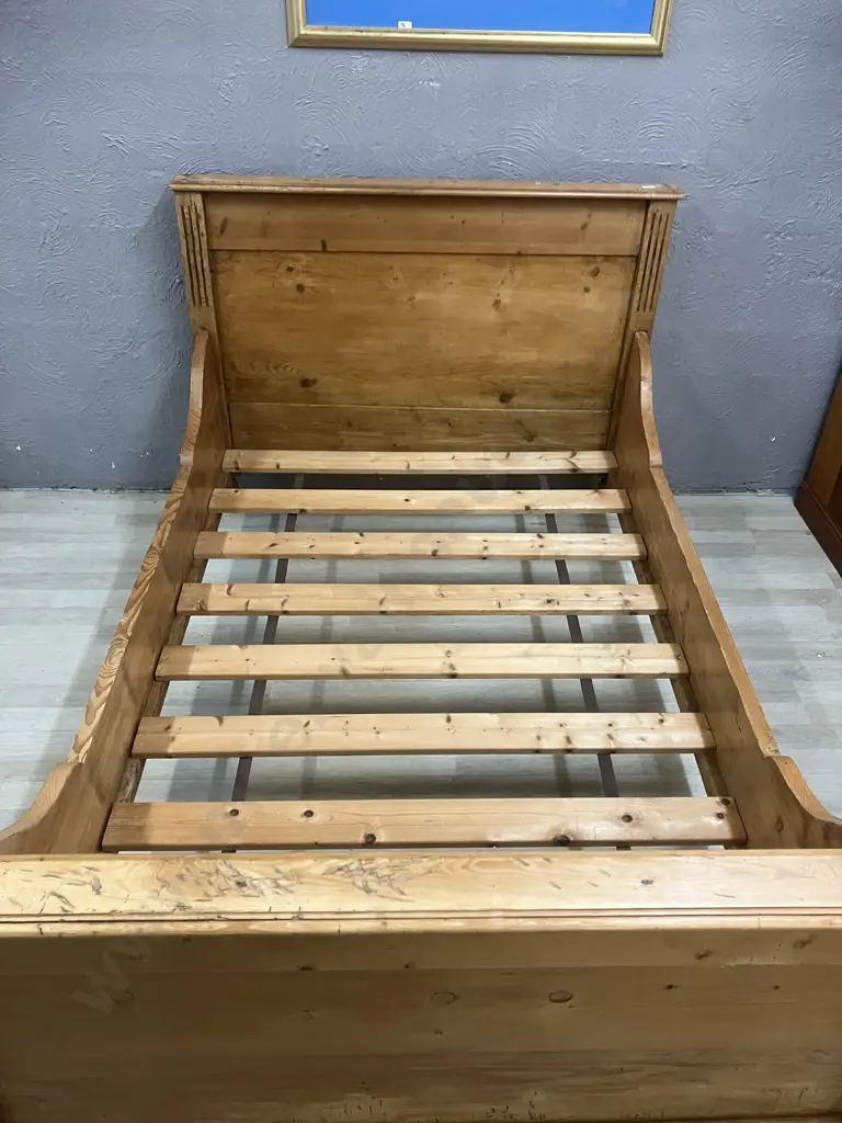 Antique Victorian Pine Bed Image 1++