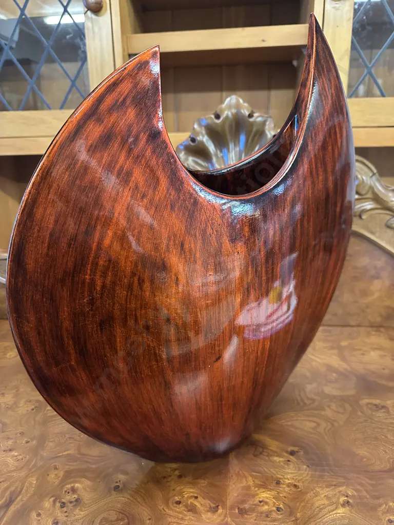 LP Design Reddish Brown Decorative Curved Vase. H46cm Image 1++