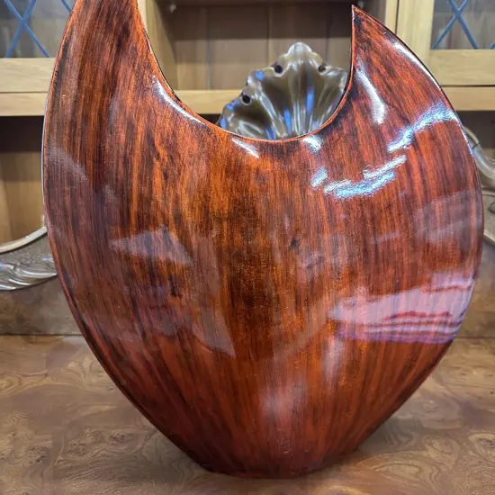 LP Design Reddish Brown Decorative Curved Vase. H46cm