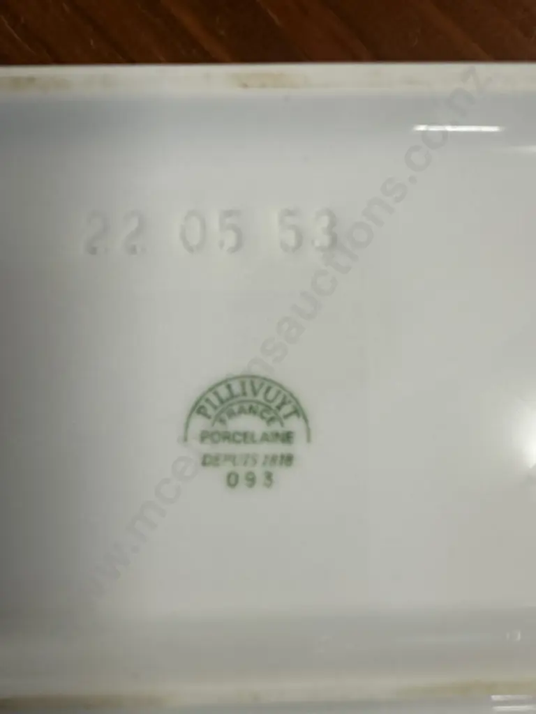 French White Pillivuyt Porcelain Serving Tray Stamped 22 05 53 L53,D21cm. Image 1++