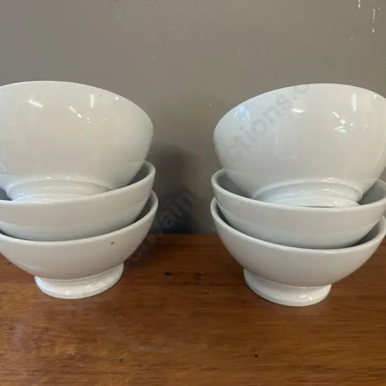 Set Of Six Pillivuyt White Porcelain Bowls