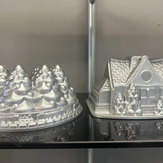 Nordic Ware Holiday Tree Bundt Pan 10 Cup & Ginger Bread House Bundt Pan 9 Cup