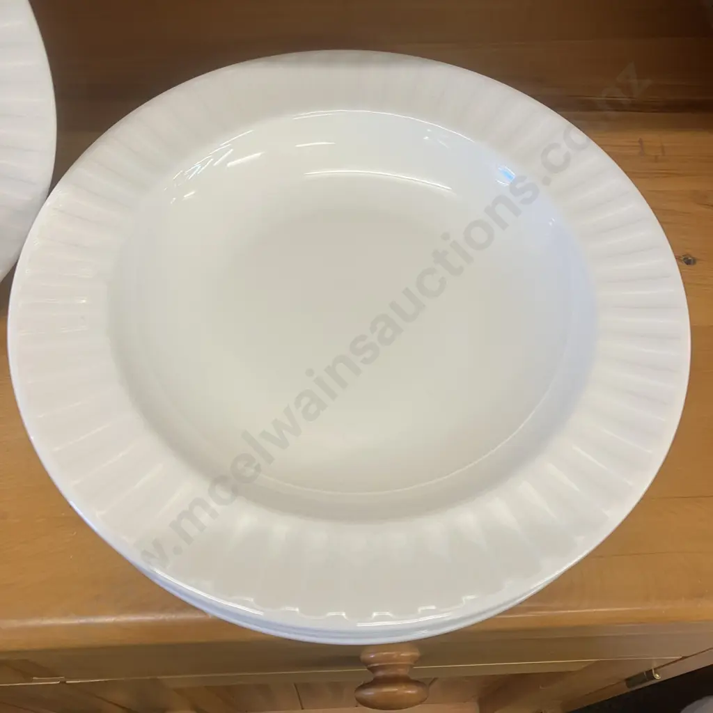 Set of Six Wedgwood England Night & Day White Bone China 28.5cm Fluted Pasta Bowls #1759 Image 1++