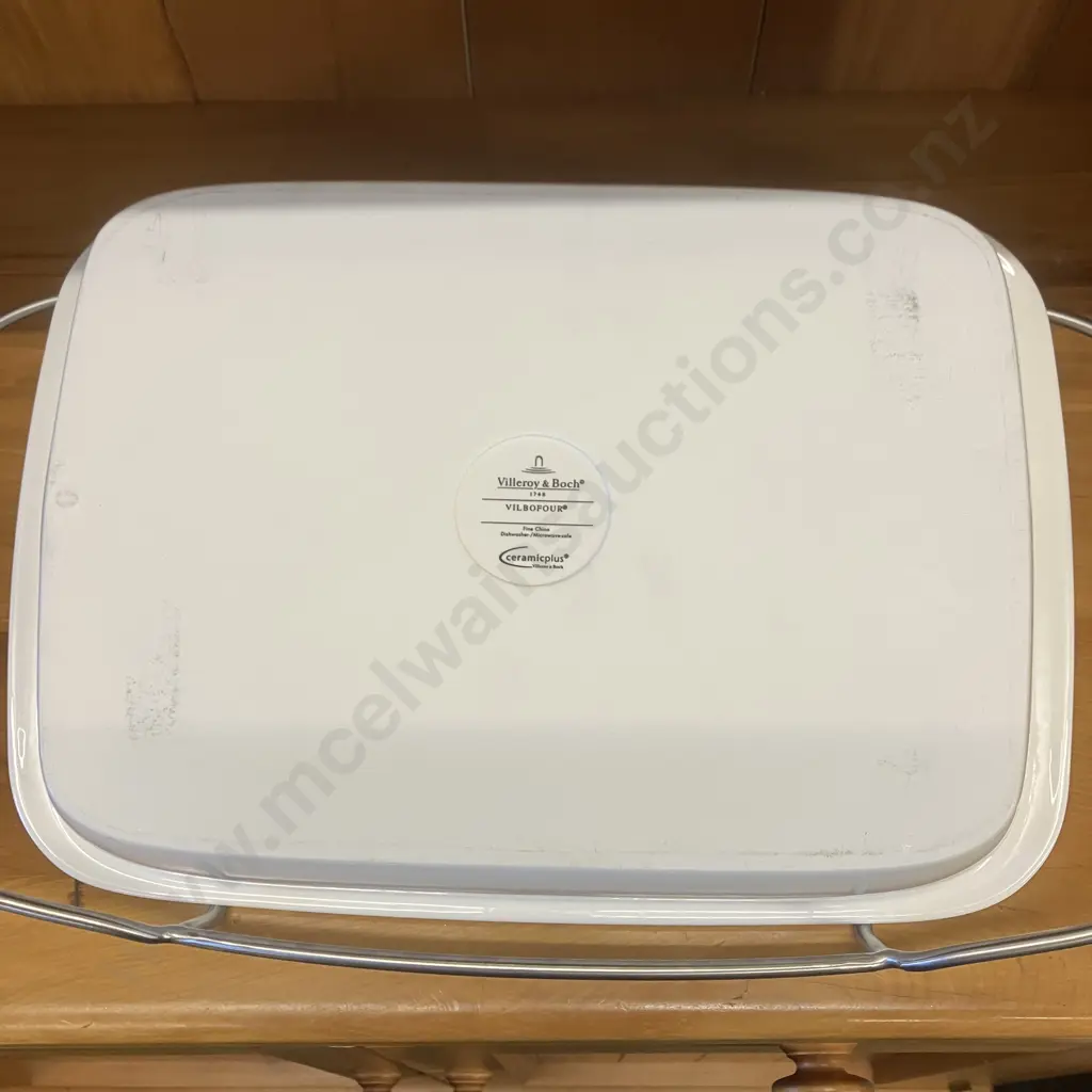 Villeroy & Boch Vilbofour Fine China Ceramicplus Baking / Lasagna Dish With Metal Stand #1748 Image 1++