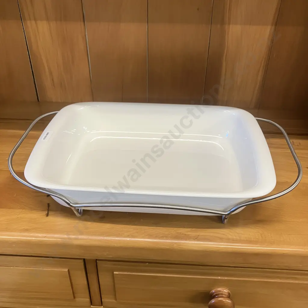 Villeroy & Boch Vilbofour Fine China Ceramicplus Baking / Lasagna Dish With Metal Stand #1748 Image 1++