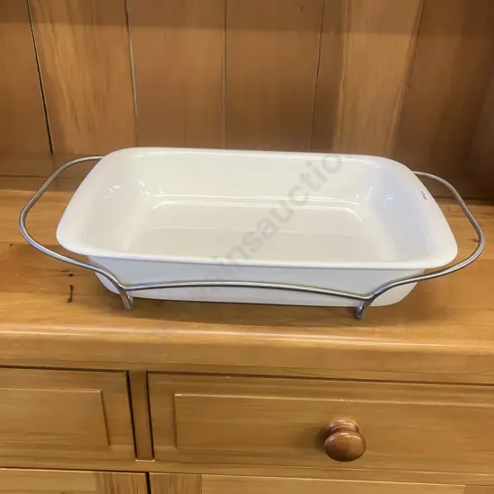 Villeroy & Boch Vilbofour Fine China Ceramicplus Baking / Lasagna Dish With Metal Stand #1748