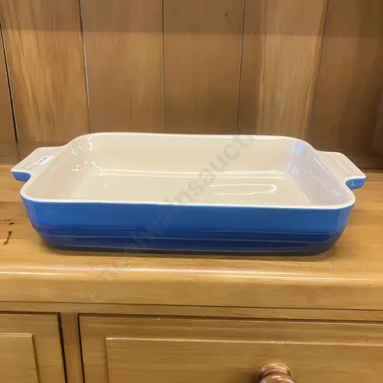 Le Creuset Stoneware Azure Blue Two Handled Rectangular Dish - #13-02, 3 Litre