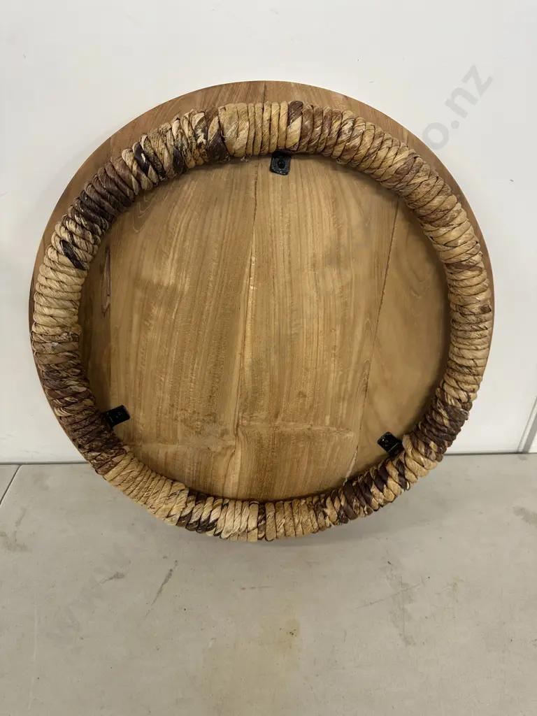 Round Wooden/Ratten Base Serving Tray H6,Dia50cm. Image 1++