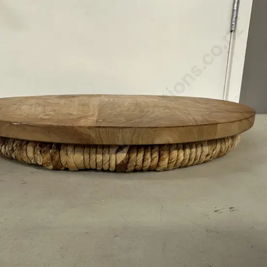 Round Wooden/Ratten Base Serving Tray H6,Dia50cm.