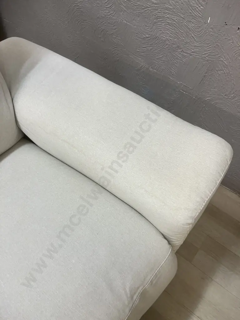 3 Seater Power Reclining Sofa with Left-Hand Facing Chaise With 2 Seater Power Reclining Sofa In Cream Coloured Fabric Image 1++