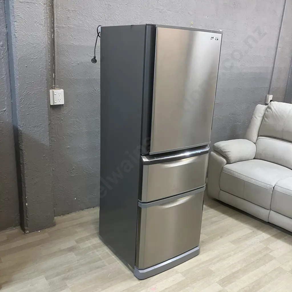 Mitsubishi Refrigerator Freezer - 375 Litre, MR-C375C-ST-A, Humidity Drawer & Freezer Drawer, Stainless Steel Image 1++