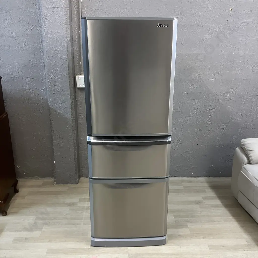 Mitsubishi Refrigerator Freezer - 375 Litre, MR-C375C-ST-A, Humidity Drawer & Freezer Drawer, Stainless Steel Image 1++