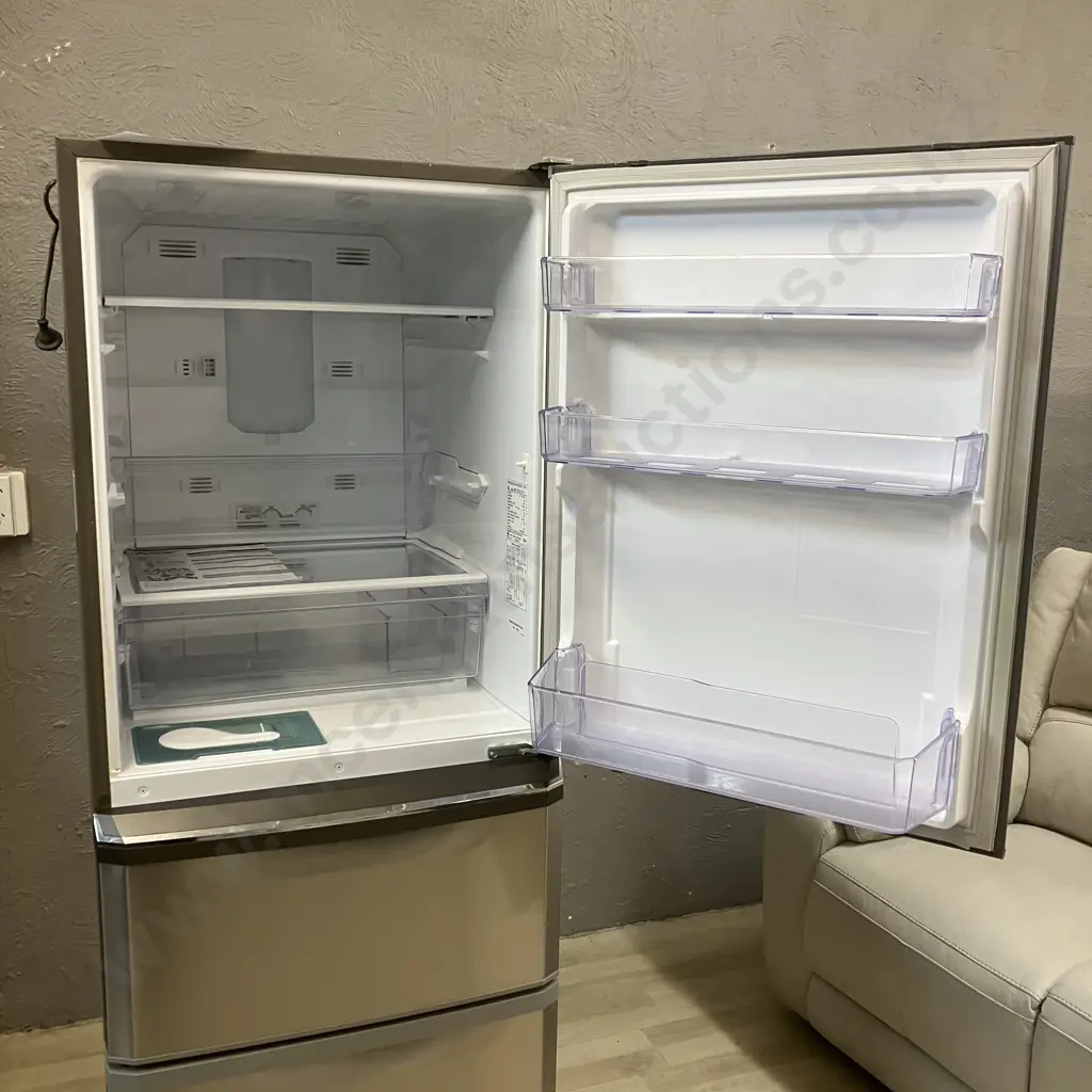 Mitsubishi Refrigerator Freezer - 375 Litre, MR-C375C-ST-A, Humidity Drawer & Freezer Drawer, Stainless Steel Image 1++