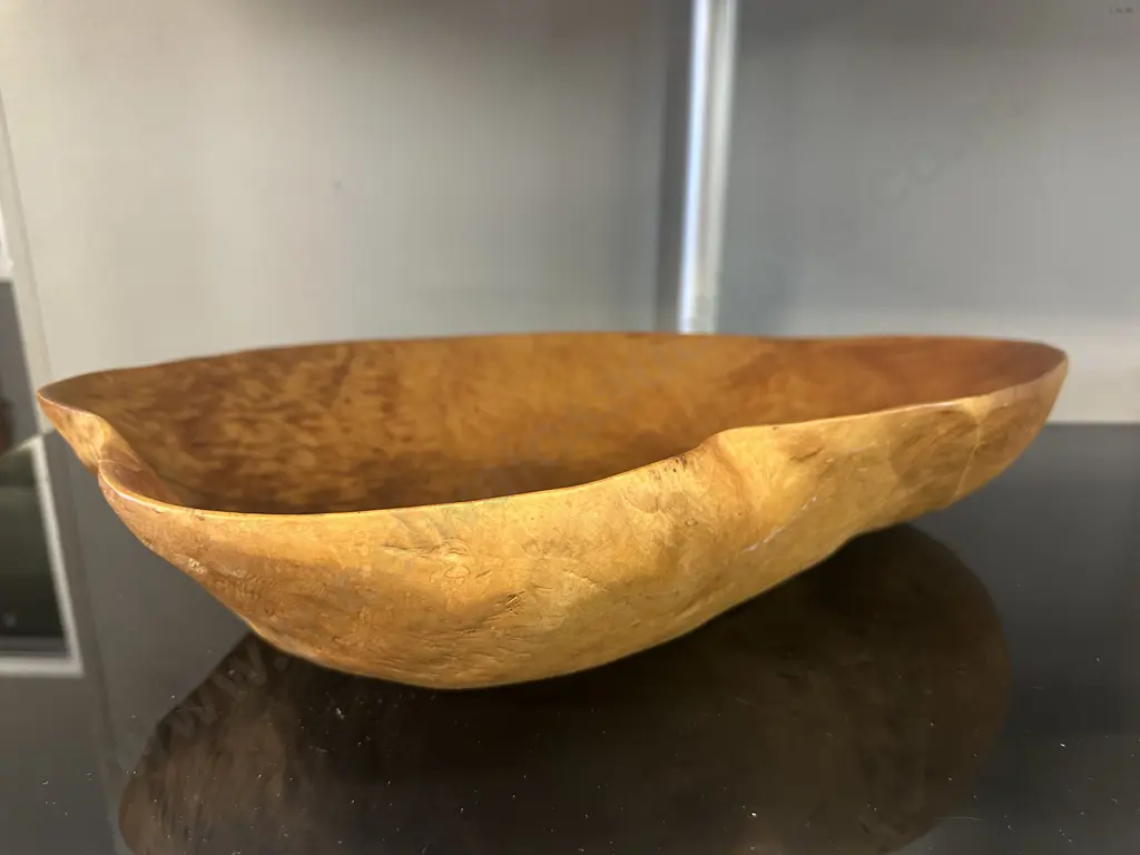 Vintage Large Swedish Burr Wood Bowl. 9 x 47cm Image 1++