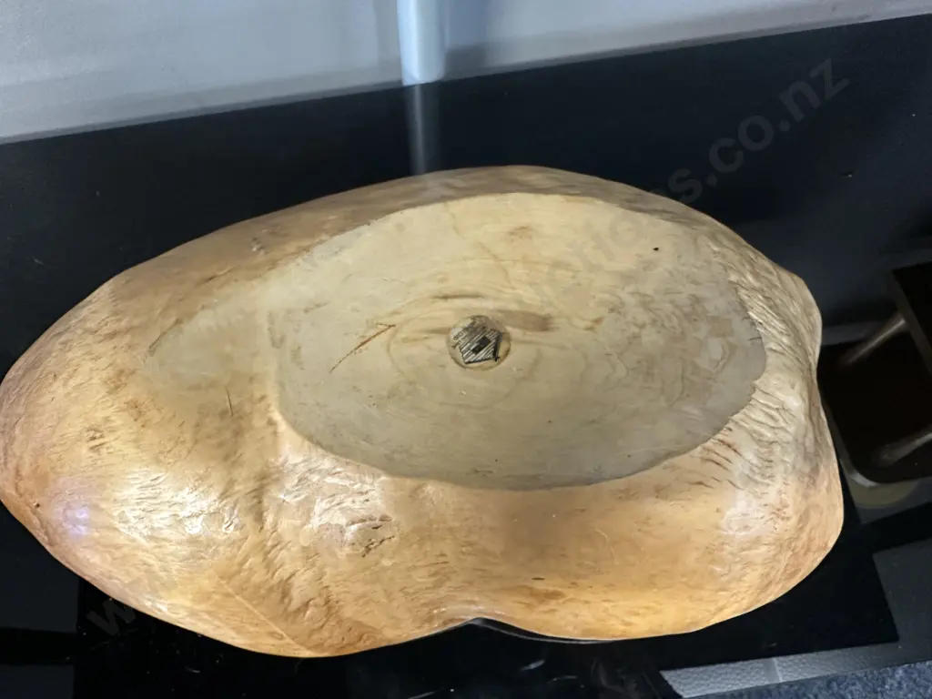 Vintage Large Swedish Burr Wood Bowl. 9 x 47cm Image 1++