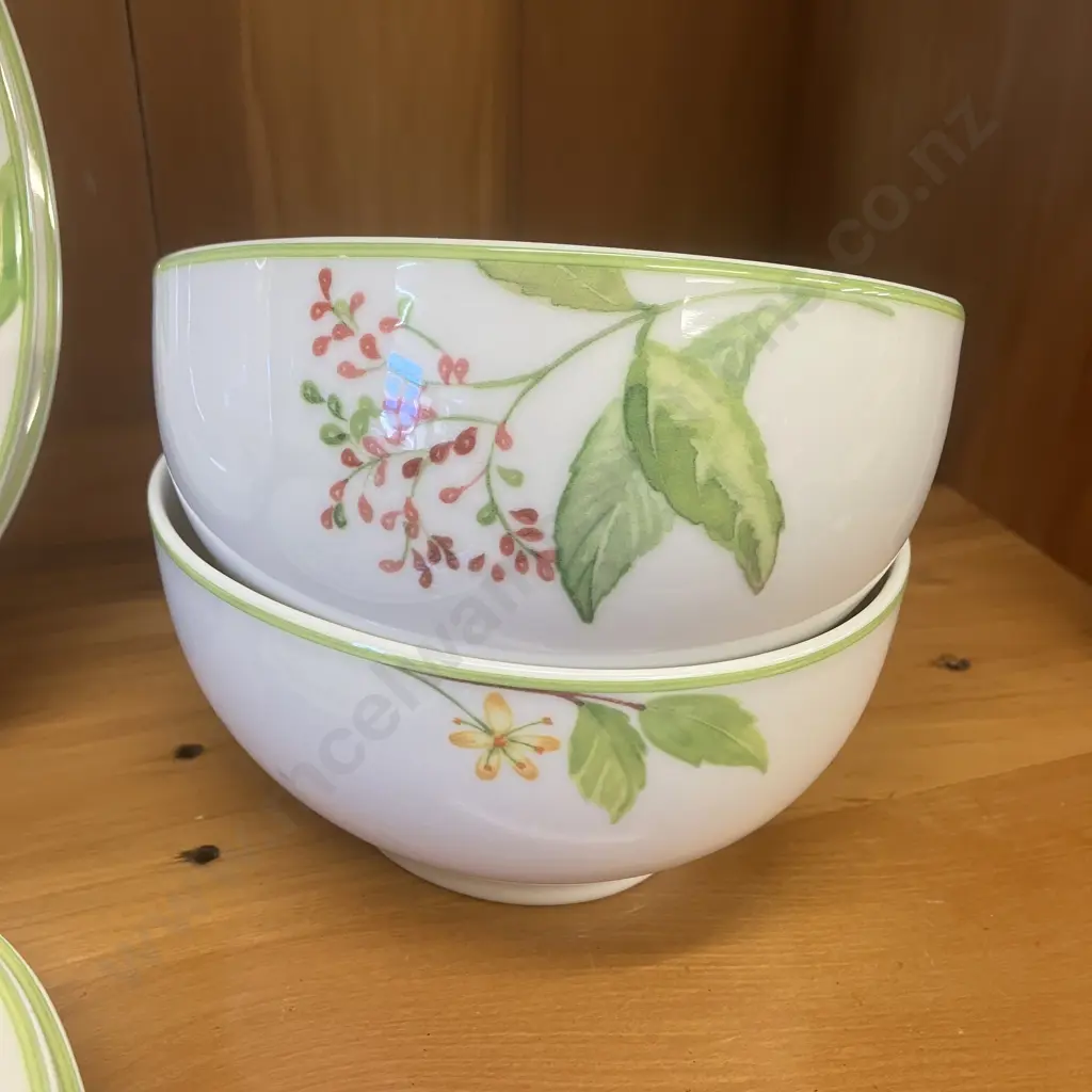 Villeroy & Boch Green Garland Porcelain 8 Piece Dinnerset #1748 Image 1++