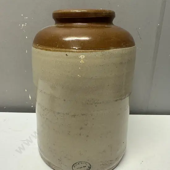 Vintage Two Toned Timaru Potteries Stoneware Jar H28cm.