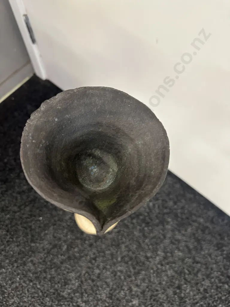 Pottery Cream Crackle Tulip Vase. H53cm Image 1++