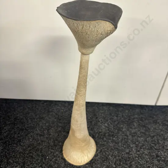 Pottery Cream Crackle Tulip Vase. H53cm