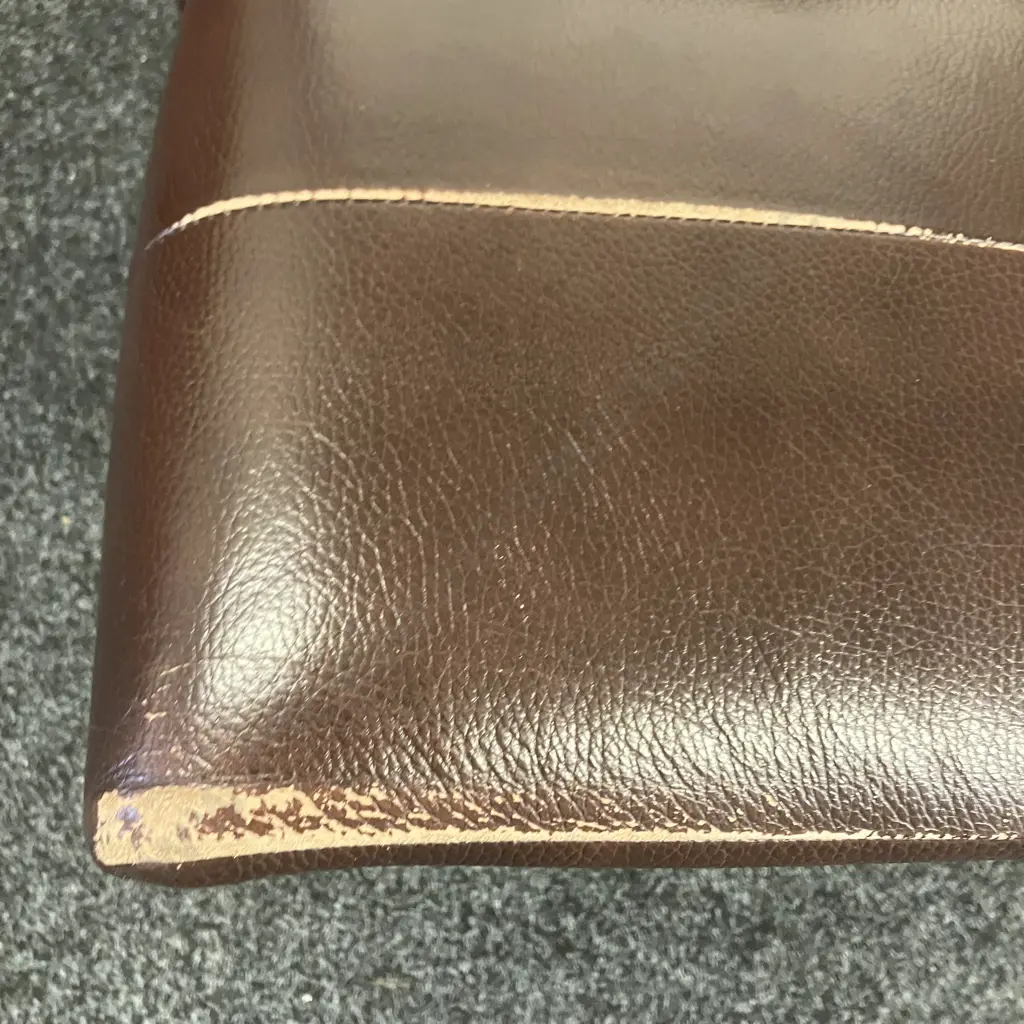 IMG Norway Brown Leather Manual Swivel Rocker Recliner (As Found Condition) Image 1++