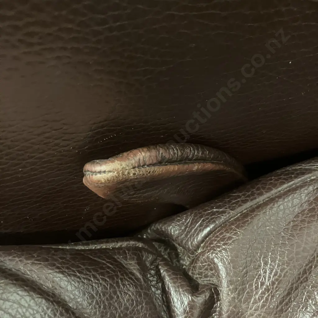 IMG Norway Brown Leather Manual Swivel Rocker Recliner (As Found Condition) Image 1++