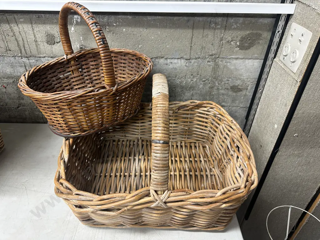 Cane Handled Baskets x2  Image 1++