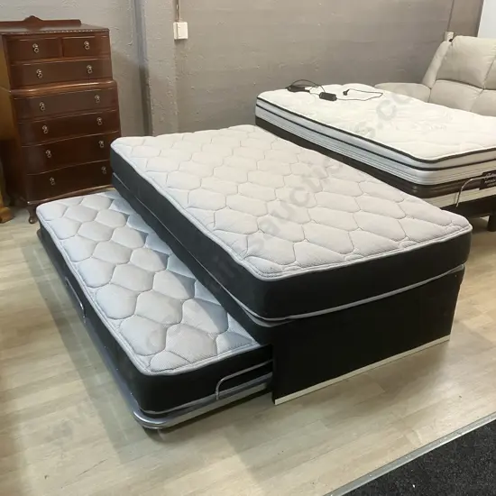 King Single Trundler Bed With Mattresses