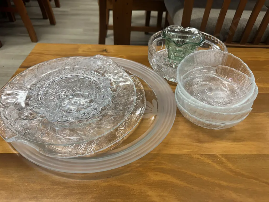 Selection Of Glassware Including Platters Etc Image 1++