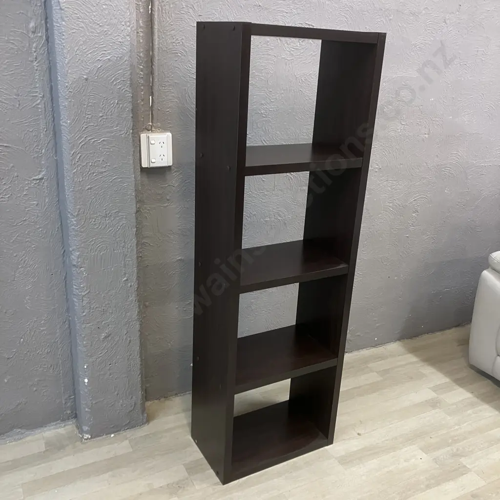 Black Wood Effect 4 Shelf Unit. H155 W50 D29cm Image 1++
