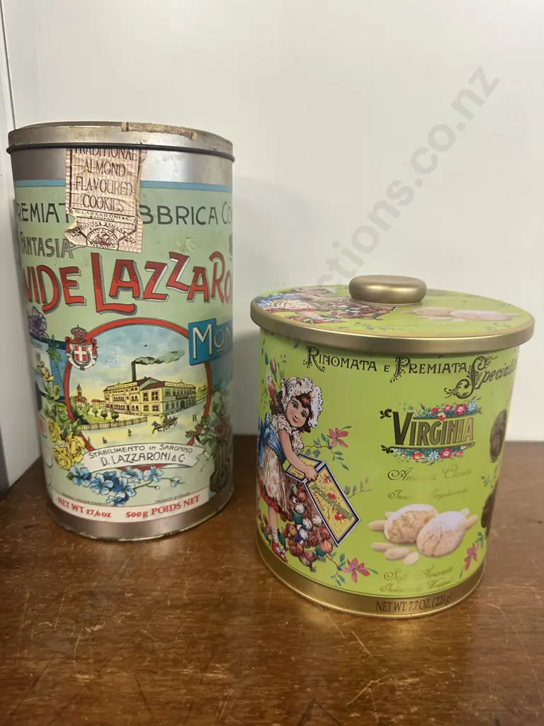 Vintage Amaretti Virginia & D Lazzaroni & C Tins Image 1++