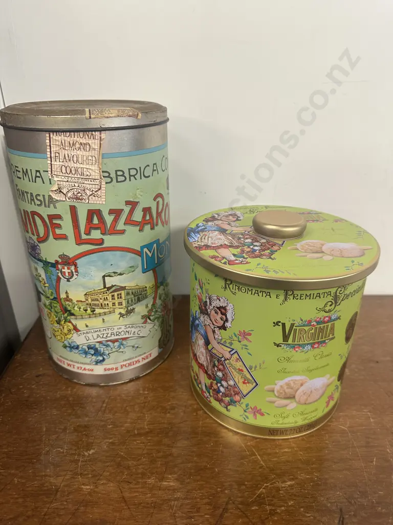 Vintage Amaretti Virginia & D Lazzaroni & C Tins Image 1++
